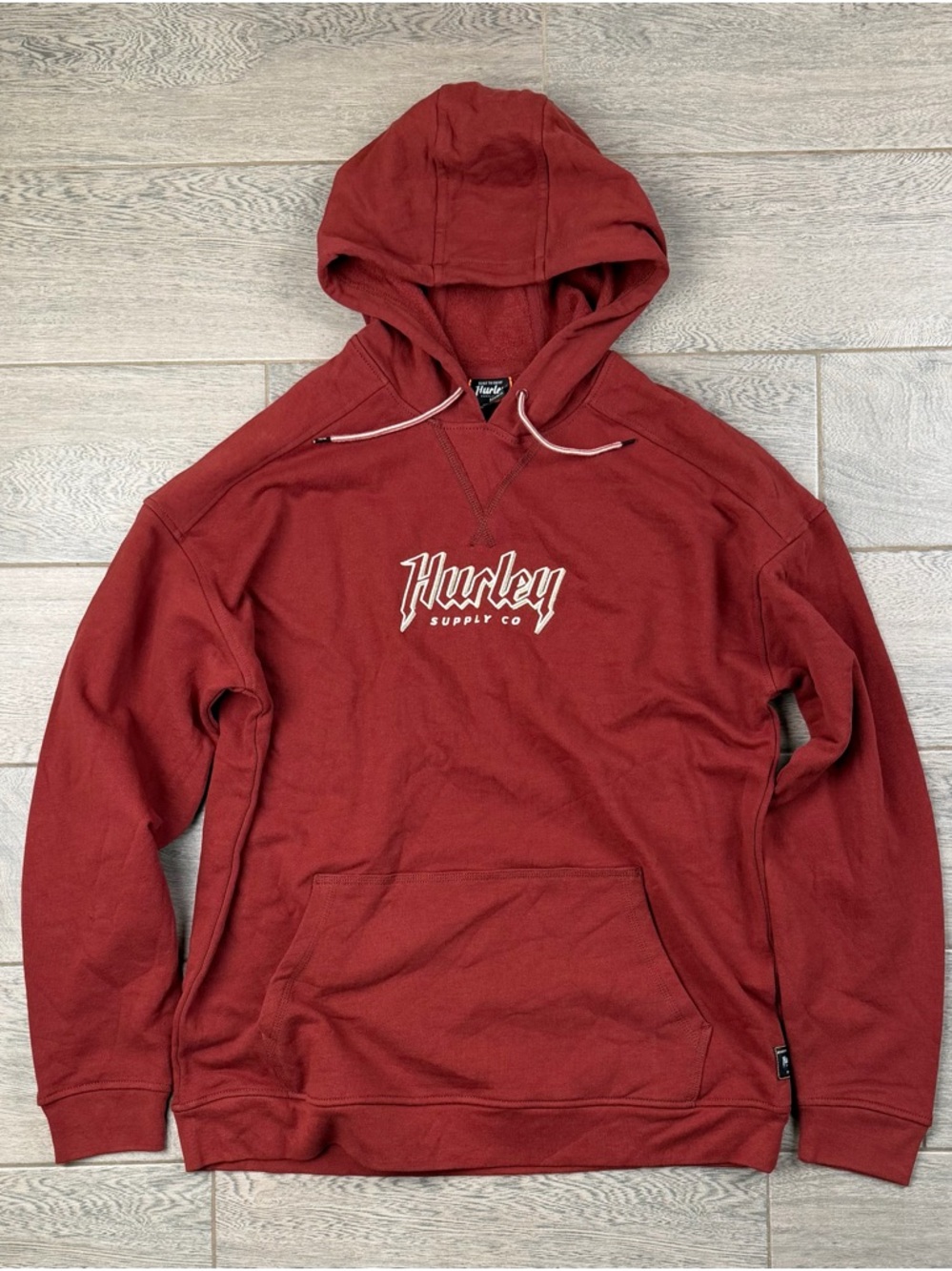 Hurley Men's Hoodie  red Embroidered Logo Pullover M L  NWOT